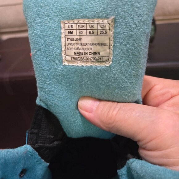 Womens Nord Trail JENNY Thinsulate Snow Hiking Boots 9M Black Teal Suede Lace Up - Picture 3 of 9